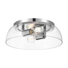 Golden 3602-14 CH-CLR - Yep by Golden Lighting Duncan 2-light Flush Mount in Chrome and Clear Glass
